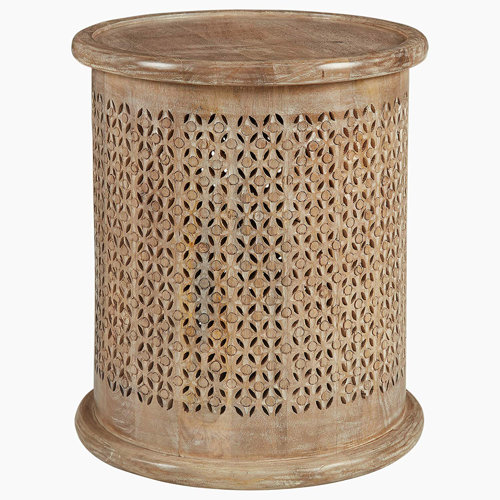 Bungalow Rose Dopson Solid Wood Drum End Table & Reviews | Wayfair
